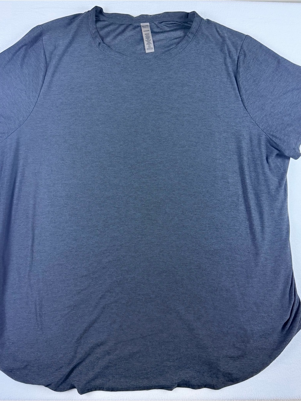 BEYOND YOGA Blue Gray Short Sleeve Active Tee T-Shirt Top Size 2X Plus - Picture 2 of 7